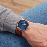 Fossil The Minimalist 3H Blue Dial Brown Leather Strap Watch for Men - FS5499 Buy Now By Fossil
