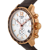 Tissot Quickster Chronograph 42mm White Dial Brown Leather Strap Watch For Men - T095.417.36.037.00 Buy Now By Tissot