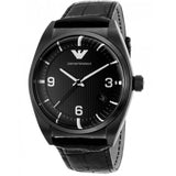 Emporio Armani Franco Black Dial Black Leather Strap Watch For Men - AR0368 Buy Now By Emporio Armani