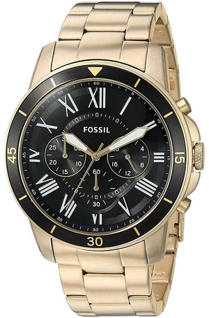 Fossil Inscription Automatic Black Dial Gold Steel Strap Watch for Men - FS5267 Buy Now By Fossil