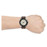 Fossil Dillinger Chronograph White Dial Brown Leather Strap Watch for Men - FS5674 Buy Now By Fossil