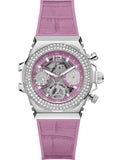 Guess Fusion Chronograph Pink Dial Pink Leather Strap Watch for Women - GW0553L1 Buy Now By Guess