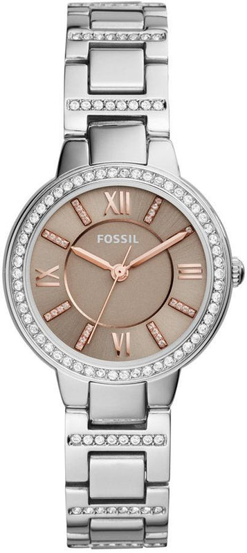 Fossil Virginia Taupe Dial Silver Steel Strap Watch for Women - ES4147 Buy Now By Fossil