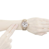 Guess Viva Diamonds White Dial Rose Gold Steel Strap Watch for Women - W0111L3