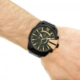 Diesel Mega Chief Chronograph Black Dial Black Steel Strap Watch For Men - DZ4309 Buy Now By Diesel