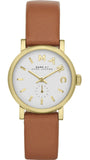 Marc Jacobs Baker White Dial Brown Leather Strap Watch for Women - MBM1317 Buy Now By Marc Jacobs