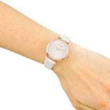 Emporio Armani Gianni T Bar Light Brown Dial White Leather Strap Watch For Women - AR1769 Buy Now By Emporio Armani