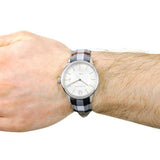 Burberry The Classic Horseferry Silver Dial Black Leather Strap Watch for Men - BU10002 Buy Now By Burberry