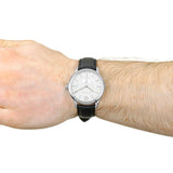 Burberry The Classic Horseferry Beige Dial Black Leather Strap Watch for Men - BU10000 Buy Now By Burberry