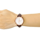 Fossil Boyfriend White Dial Brown Leather Strap Watch for Women - ES3616 Buy Now By Fossil