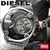 Diesel Little Daddy Chronograph Black Dial Silver Steel Strap Watch For Men - DZ7259 Buy Now By Diesel