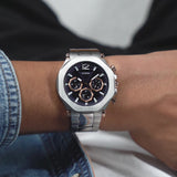 Guess Edge Chronograph Black Dial Silver Steel Strap Watch For Men - GW0539G1 Buy Now By Guess