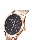 Calvin Klein Minimal Black Dial Rose Gold Mesh Bracelet Watch for Men - K3M21621 Buy Now By Calvin Klein