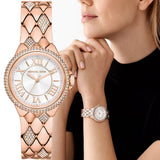 Michael Kors Camille Analog Silver Dial Rose Gold Steel Strap Watch for Women - MK4810 Buy Now By Michael Kors
