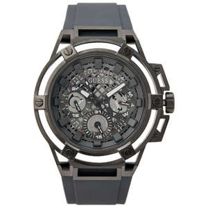 Guess Matrix Multifunction Grey Dial Grey Rubber Strap Watch for Men - GW0423G3 Buy Now By Guess