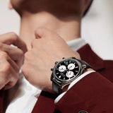 Movado Heritage Chronograph Calendoplan Blue Dial Black Leather Strap Watch for Men - 3650006 Buy Now By Movado