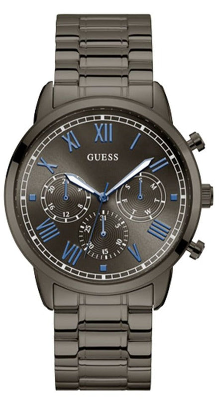 Guess Hendrix Chronograph Gunmetal Dial Gunmetal Steel Strap Watch for Men - W1309G3 Buy Now By Guess