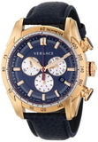 Versace V-Ray Blue Chronograph Blue Dial Blue Leather Strap Watch for Men - VDB030014 Buy Now By Versace
