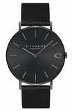 Coach Charles Black Dial Black Leather Strap Watch for Men - 14602434 Buy Now By Coach