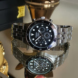 Fossil FB-03 Chronograph Black Dial Silver Steel Strap Watch for Men - FS5725 Buy Now By Fossil