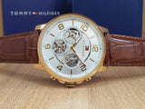 Tommy Hilfiger Keagan Quartz Silver Dial Brown Leather Strap Watch for Men - 1791291 Buy Now By Tommy Hilfiger