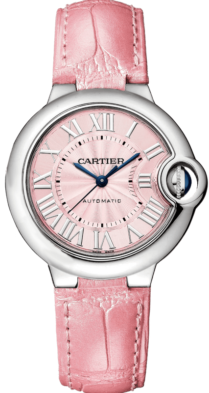 Cartier Ballon Blue De Cartier Pink Dial Pink Leather Strap Watch for Women - WSBB0031 Buy Now By Cartier
