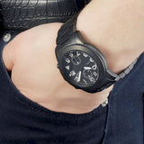 Marc Jacobs Larry Chronograph Black Dial Black Steel Strap Watch for Men - MBM5052 Buy Now By Marc Jacobs