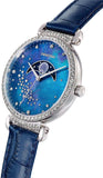Swarovski Passage Moon Phase Blue Dial Blue Leather Strap Watch for Women - 5613320 Buy Now By Swarovski