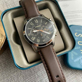 Fossil Grant Chronograph Black Dial Brown Leather Strap Watch for Men - FS4813 Buy Now By Fossil