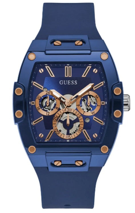Guess Phoenix Multifunction Blue Dial Blue Rubber Strap Watch for Men - GW0203G7 Buy Now By Guess