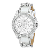 Fossil Riley White Dial White Leather Strap Watch for Women - ES3463 Buy Now By Fossil