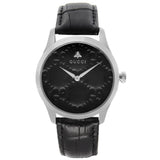 Gucci G Timeless Quartz Black Dial Black Leather Strap Watch For Men - YA1264031 Buy Now By Gucci
