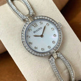 Bulova Crystal Collection Mother of Pearl Dial Silver Steel Strap Watch for Women - 96L223 Buy Now By Bulova