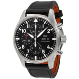 IWC Pilot's Watch Chronograph Black Dial Black Leather Strap Watch for Men - IW377709 Buy Now By IWC