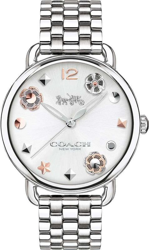 Coach Delancey White Dial Silver Steel Strap Watch for Women - 14502810 Buy Now By Coach