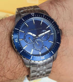 Michael Kors Cunningham Multifunction Blue Dial Silver Steel Strap Watch For Men - MK7153 Buy Now By Michael Kors