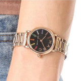 Marc Jacobs Roxy Black Dial Rose Gold Steel Strap Watch for Women - MJ3569 Buy Now By Marc Jacobs