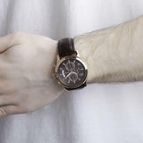 Guess Exec Chronograph Brown Dial Brown Leather Strap Watch For Men - W0076G4 Buy Now By Guess