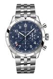 Breitling Super Avi B04 Chronograph GMT 46 Tribute to Vought F4U Corsair Blue Dial Silver Steel Strap Watch for Men - AB04451A1C1A1 Buy Now By Breitling