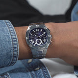 Guess Headliner Multifunction Blue Dial Silver Steel Strap Watch For Men - GW0572G1 Buy Now By Guess