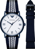 Emporio Armani Kappa Analog White Dial Two Tone Nylon Strap Watch For Men - AR80004 Buy Now By Emporio Armani