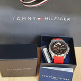 Tommy Hilfiger Decker Quartz Black Dial Red Rubber Strap Watch for Men - 1791351 Buy Now By Tommy Hilfiger