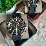 Fossil Bannon Multifunction Black Dial Black Silicone Strap Watch for Men - BQ2494 Buy Now By Fossil