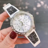 Guess Swirl Quartz Silver Dial White Silicone Strap Watch for Women - W1096L1 Buy Now By Guess