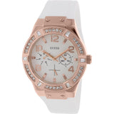 Guess Diamonds White Dial White Rubber Strap Watch For Women - W0426L1 Buy Now By Guess