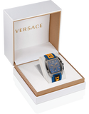 Versace Iconic Dominus Chronograph Blue Dial Blue Rubber Strap Watch For Men - VE6H00323 Buy Now By Versace
