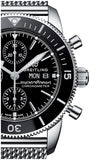 Breitling Superocean Heritage Chronograph 44 Black Dial Silver Mesh Bracelet Watch for Men - A13313121B1A1 Buy Now By Breitling