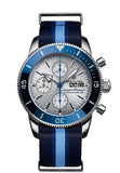 Breitling Superocean Heritage Chronograph 44 Ocean Conservancy Silver Dial Two Tone NATO Strap Watch for Men - A133131A1G1W1 Buy Now By Breitling