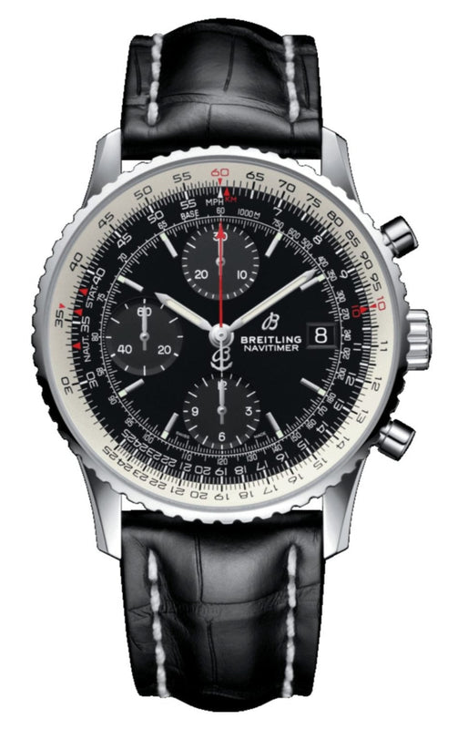 Breitling Navitimer 1 Chronograph 41mm Automatic Black Dial Black Leather Strap Mens Watch - A13324121B1P1 Buy Now By Breitling