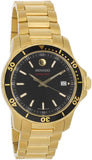 Movado Series 800 Black Dial Gold Steel Strap Watch For Men - 2600145 Buy Now By Movado